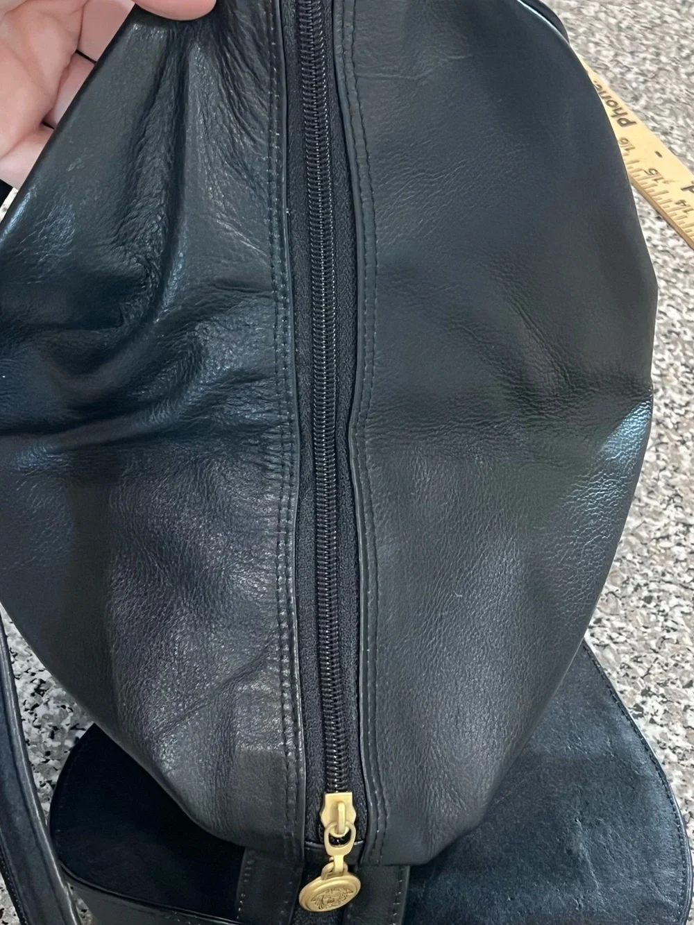 Vintage Gianni Versace Black Leather Backpack Purse 90’s